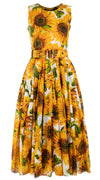 Aster Dress Crew Neck Sleeveless Midi Length Cotton Musola (May Sunflower)