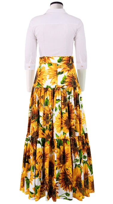 Emma Skirt Maxi Length Cotton Stretch (May Sunflower)