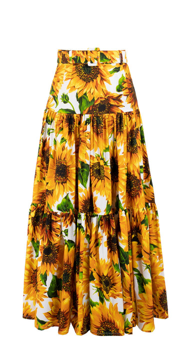 Emma Skirt Maxi Length Cotton Stretch (May Sunflower)