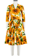 Laurent Dress Shirt Collar 3/4 Sleeve Long Length Cotton Stretch (May Sunflower)