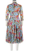 Audrey Dress #4 Shirt Collar 3/4 Sleeve Long Length Cotton Musola (Millie Fruit Toile)