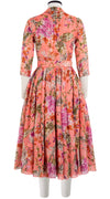 Aster Dress Shirt Collar 3/4 Sleeve Midi Length Cotton Musola (Millie Fruit Toile)