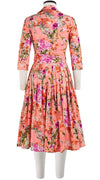 Audrey Dress #2 Shirt Collar 3/4 Sleeve Long Length Cotton Stretch (Millie Fruit Toile)