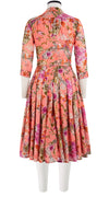 Audrey Dress #4 Shirt Collar 3/4 Sleeve Long Length Cotton Musola (Millie Fruit Toile)