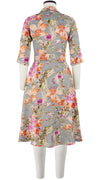 Abel Dress Shirt Collar Elbow Sleeve with Hamilton Belt Long Length Linen (Millie Fruit Toile)