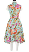 Clara Dress Shirt Collar Sleeveless Long Length Cotton Stretch (Millie Fruit Toile)