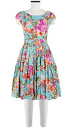 Rose Dress Boat Neck Cap Sleeve Cotton Stretch (Millie Fruit Toile)