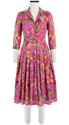Audrey Dress #4 Shirt Collar 3/4 Sleeve Long Length Cotton Musola (Millie Fruit Toile)