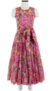 Emma Dress Crew Neck Sleeveless Midi Length Cotton Musola (Millie Fruit Toile)