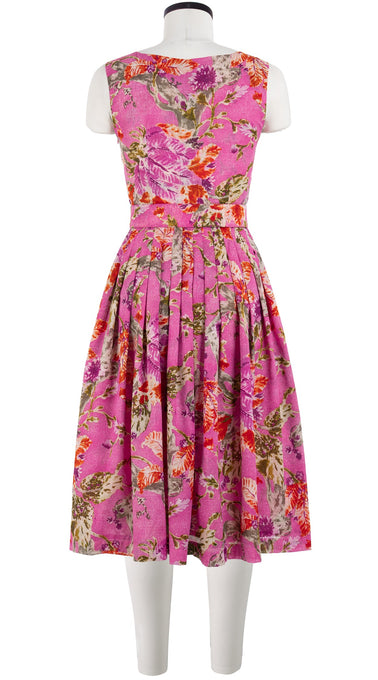 Florance Dress #2 Boat Neck Mini Cap Sleeve Long Length Cotton Musola (Millie Fruit Toile)