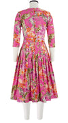 Florance Dress #2 Crew Neck 3/4 Sleeve Long Length Cotton Stretch (Millie Fruit Toile)