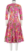 Florance Dress #2 Crew Neck 3/4 Sleeve Long Length Cotton Stretch (Millie Fruit Toile)