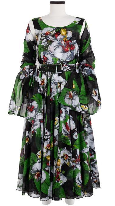 Aster Dress Boat Neck Sleeveless Midi Length Cotton Musola (Mode Orchid)