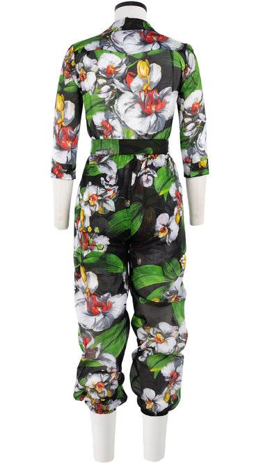 Faya Jumpsuit Shirt Collar 3/4 Sleeve Maxi Length Cotton Musola (Mode Orchid)