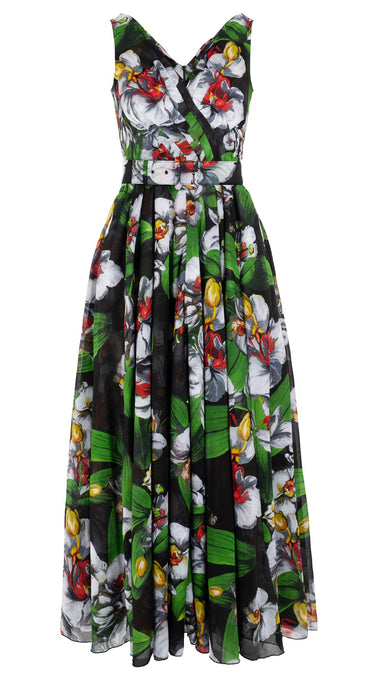 Vivien Dress #1 V Neck Sleeveless Maxi Length Cotton Musola (Mode Orchid)