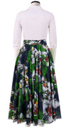 Aster Skirt #1 with Belt Midi Length Cotton Musola (Mode Orchid)