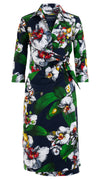 Hepburn Dress Shirt Collar 3/4 Sleeve Long Length Cotton Stretch (Mode Orchid)