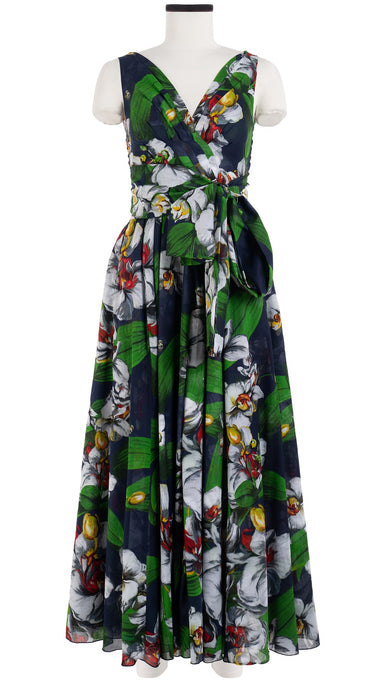Vivien Dress #1 V Neck Sleeveless Maxi Length Cotton Musola (Mode Orchid)