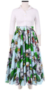 Aster Skirt #1 with Belt Midi Length Cotton Musola (Mode Orchid)