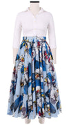 Aster Skirt #1 with Belt Midi Length Cotton Musola (Mode Orchid)