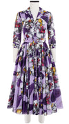 Aster Dress Shirt Collar 3/4 Sleeve Midi Length Cotton Musola (Mode Orchid)