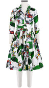 Audrey Dress #2 Shirt Collar 3/4 Sleeve Cotton Stretch (Mode Orchid)
