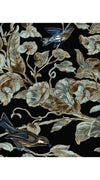 Florance Dress #2 Boat Neck 3/4 Sleeve Long Length Cotton Stretch (Morning Glory & Bird)