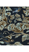 Audrey Dress #2 Shirt Collar 3/4 Sleeve Long Length Cotton Stretch (Morning Glory & Bird)