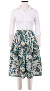 Zelda Skirt Long Length Cotton Musola (Morning Glory & Bird)