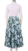 Zeller Skirt Midi Length Cotton Stretch (Morning Glory & Bird)