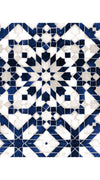 Florance Dress #2 Boat Neck 3/4 Sleeve Long Length Cotton Stretch (Mosaique Tile White)