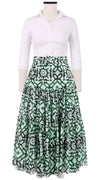 Emma Skirt Midi Length Cotton Musola (Mosaique Tile White)