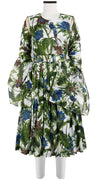 Florance Dress #2 Crew Neck Sleeveless Long Length Cotton Musola (Paradise Jungle)