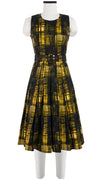 Zeller Dress Crew Neck Sleeveless Long Length Cotton Stretch (Pencil Check)