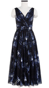 Vivien Dress #1 V Neck Sleeveless Midi Plus Length Cotton Musola (Pencil Check)