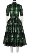 Preen Dress Crew Neck 1/2 Sleeve Midi Length Cotton Musola (Pencil Check)
