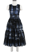 Preen Dress Crew Neck Sleeveless Midi Length Cotton Musola (Pencil Check)