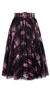 Aster Skirt #1 with Belt Midi Length Cotton Musola (Pencil Check)