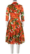 Audrey Dress #4 Shirt Collar 3/4 Sleeve Long Length Cotton Musola (Peony Bloom)