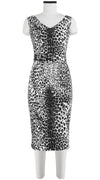 Victoria Dress V Neck Sleeveless Long Length Cotton Dobby Stretch (Pierre Leoparde)