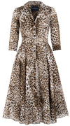 Avenue Dress Shirt Collar 3/4 Sleeve Long Length Cotton Musola (Pierre Leoparde)