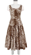 Emma Dress Open U Neck Sleeveless Midi Length Cotton Stretch (Pierre Leoparde)