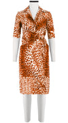 Hepburn Dress Shirt Collar 1/2 Sleeve Cotton Stretch (Pierre Leoparde)