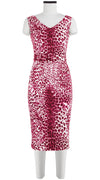 Victoria Dress V Neck Sleeveless Long Length Cotton Dobby Stretch (Pierre Leoparde)