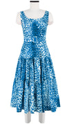 Emma Dress Open U Neck Sleeveless Midi Length Cotton Stretch (Pierre Leoparde)
