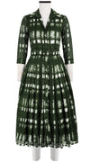 Audrey Dress #4 Shirt Collar 3/4 Sleeve Midi Length Cotton Musola (Plaid Mohair)