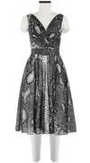 Vivien Dress #1 V Neck Sleeveless Long Length Cotton Musola (Python New Straight Bright)