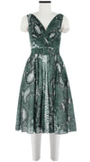 Vivien Dress #1 V Neck Sleeveless Long Length Cotton Musola (Python New Straight Bright)