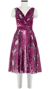 Vivien Dress #1 V Neck Sleeveless Long Length Cotton Musola (Python New Straight Bright)