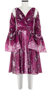 Vivien Dress #1 V Neck Sleeveless Long Length Cotton Musola (Python New Straight Bright)